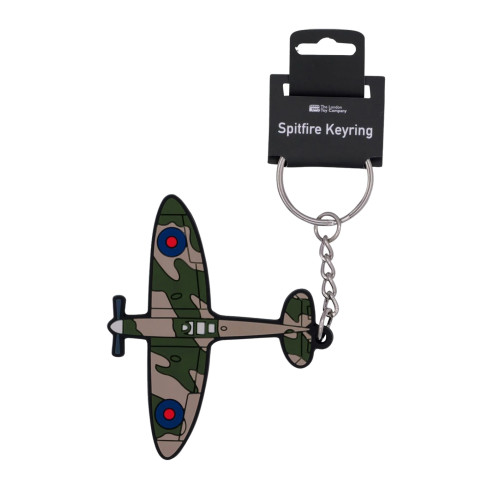 Spitfire Rubberised PVC Keyring on Hanger Card (7 x 6cm)