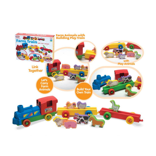 Push Along Farm Train Set with Animals (30x21x6cm) (12 MTHS +)