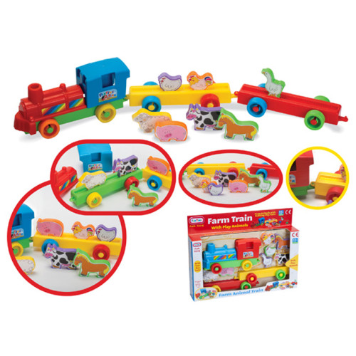 Farm Animals Building Play Train Set (35x26x6cm) (12 MTHS+)