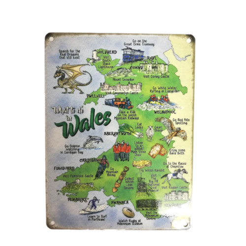 Metal Sign (RL): What To Do In Wales (E.O.L.) - SAVE 33% !!