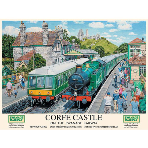 Metal Sign (RL): Corfe Castle on the Swanage Railway