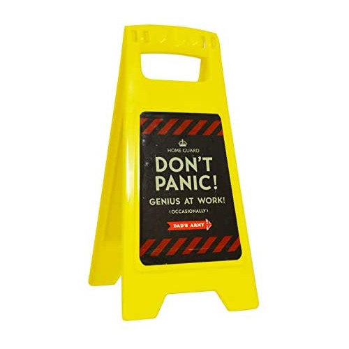 Dad's Army Desk Sign - Don't Panic! Genius at Work! (E.O.L.) - SAVE 15% !!