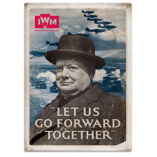 Metal Fridge Magnet (IWM): Winston Churchill - "Let Us Go Forward Together"