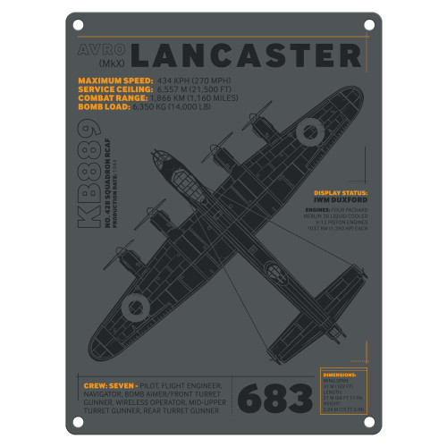 Metal Sign (IWM): Lancaster - Technical (E.O.L.) - SAVE 25% !!