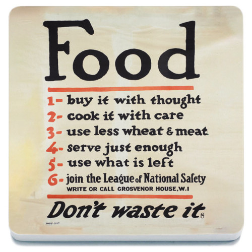 Melamine Coaster (IWM): Food - Don't Waste It