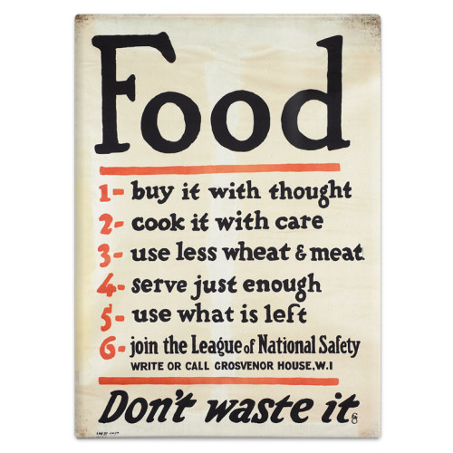 Metal Fridge Magnet (IWM): Food - Don't Waste It