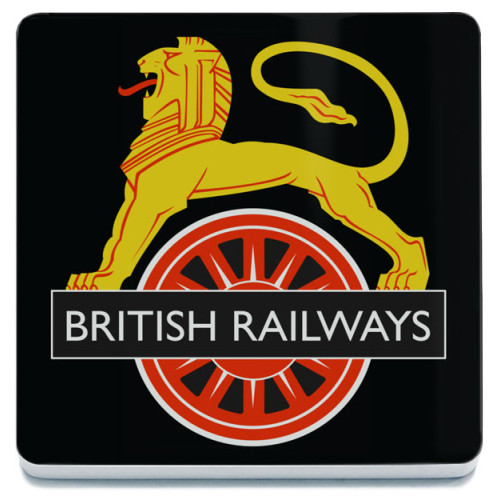 Melamine Coaster (100x100mm) (RL): British Railways Lion & Wheel Crest (NEW)