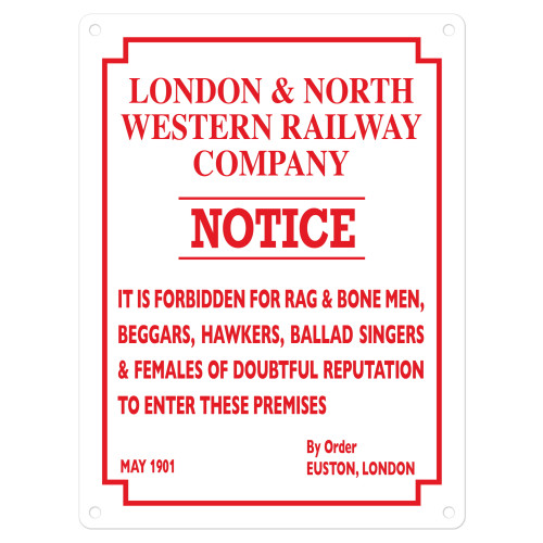 Mini Metal Sign (RL): L&NWR Company Notice - It Is Forbidden ... (NEW)