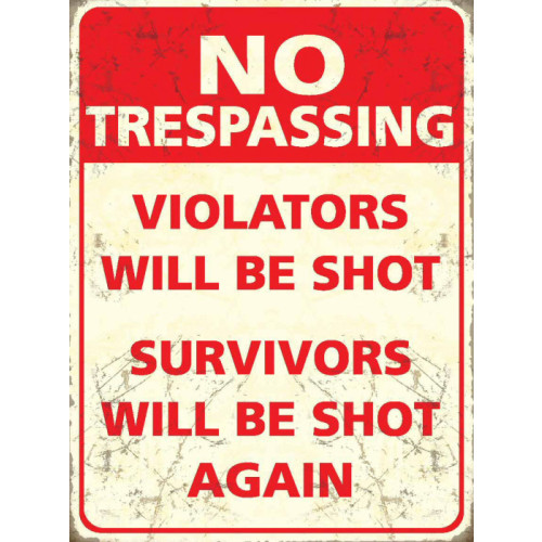 Mini Metal Sign (HU): No Trespassing