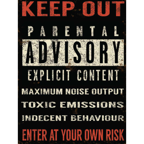 Mini Metal Sign (HU): Keep Out - Parental Advisory (E.O.L.) - SAVE 35% !!