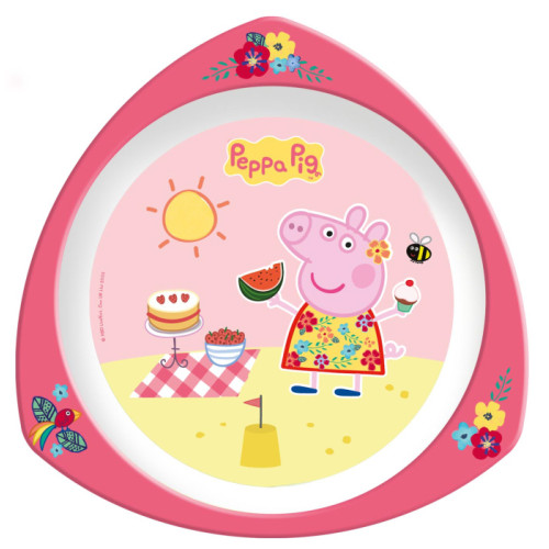 Peppa Pig Tropical Triangle Shaped Plate (E.O.L.) - SAVE 25% !!
