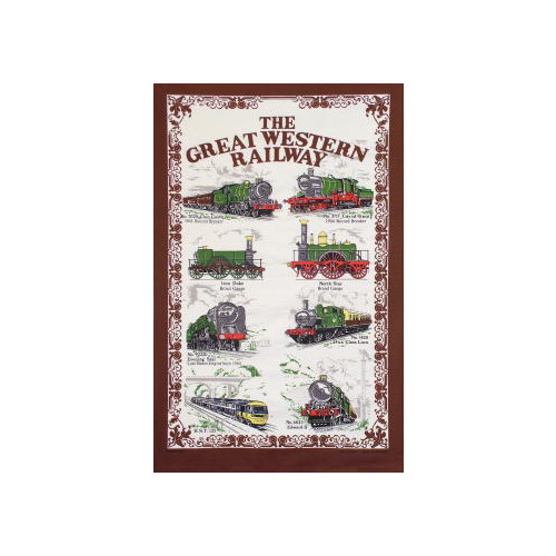 Tea Towel: G.W.R. Locos (in clear hanger bag)