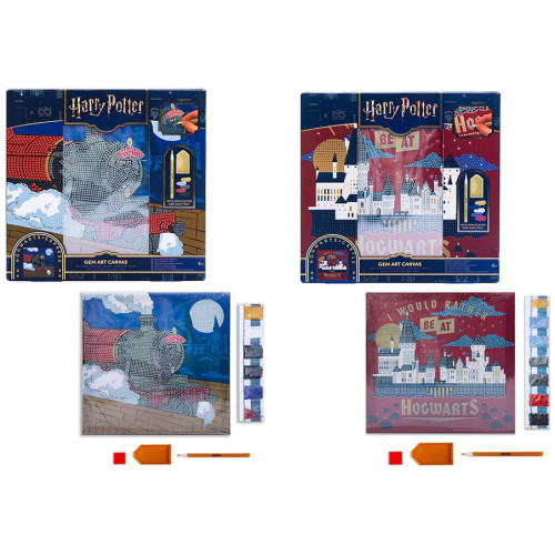 Harry Potter Gem Art Canvas Set - Train / Hogwarts (2 asstd.) (6+ YRS)