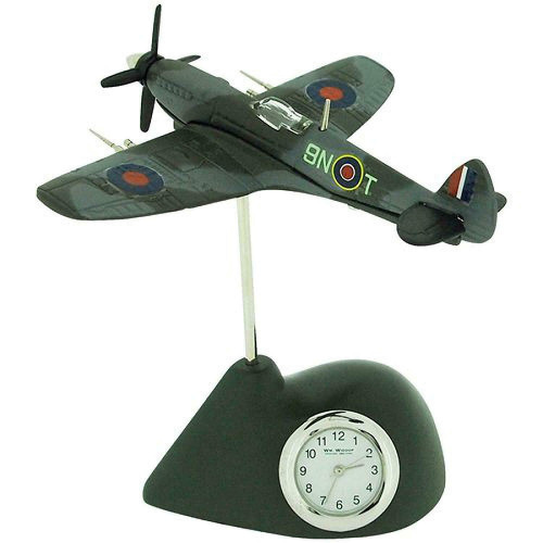 Miniature Clock Die-cast - RAF Spitfire (110 x 90 x 90mm)