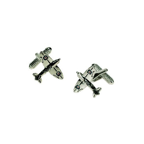 Brass / Rhodium Plated Cufflinks - Spitfire