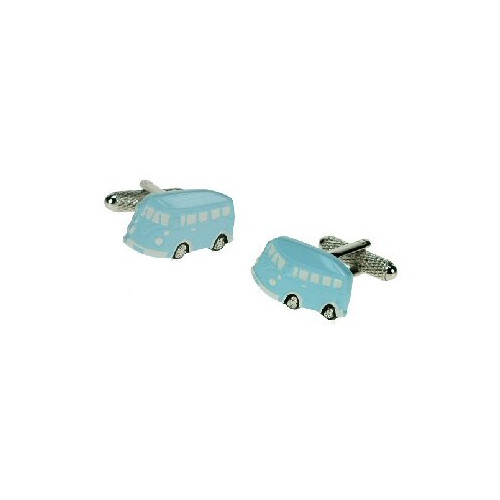 Brass / Rhodium Plated Cufflinks - Camper Van