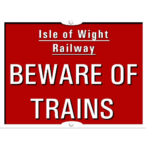Mini Metal Sign (SP): Beware of Trains - Own Design (15 x 20cm)