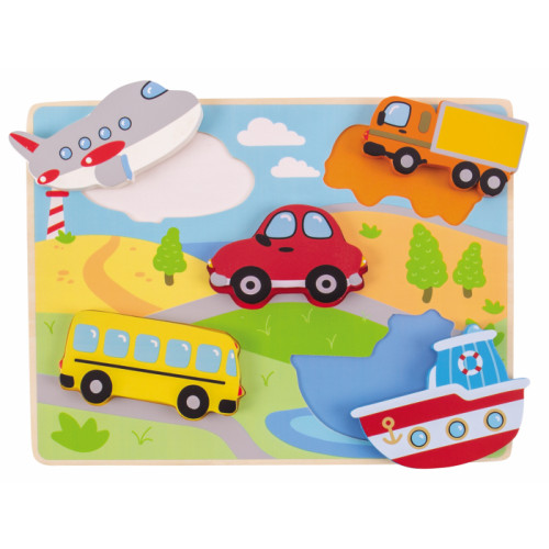 Bigjigs Chunky Lift Out Puzzle - Transport (225 x 300mm) (12 Mths+) (E.O.L.) - SAVE 10% !!
