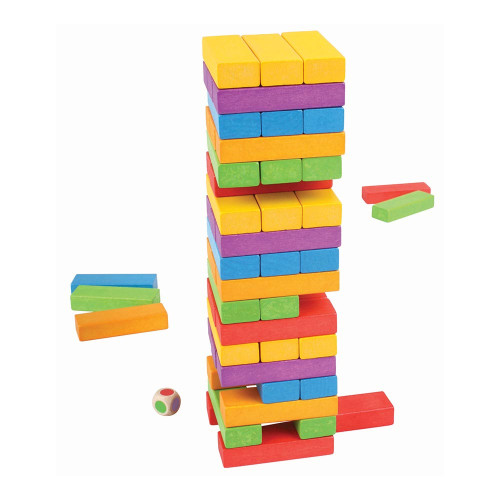 Bigjigs Wooden Stacking Tower Game (3+ YRS) (28x9x9cm)