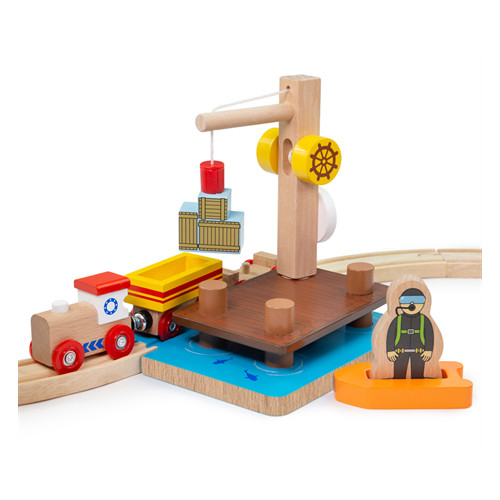 Bigjigs Crane Dock, Dingy & Diver (E.O.L.) - SAVE 15% !!