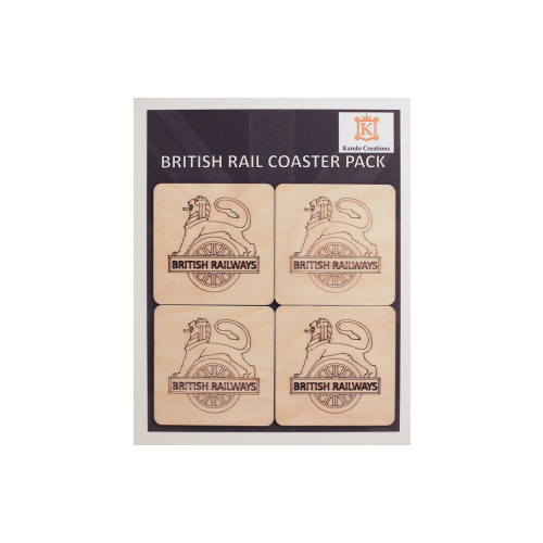 Wooden Coasters 4-Pack - British Railways (on header card) (E.O.L.) - SAVE 10% !!