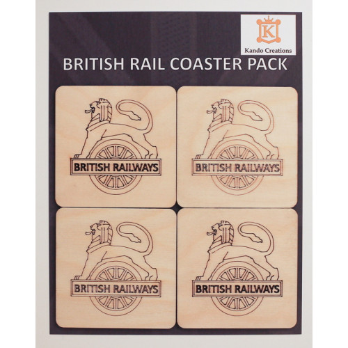 Wooden Coasters 4-Pack - British Railways (on header card) (E.O.L.) - SAVE 10% !!