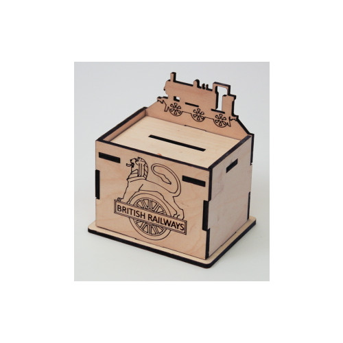 Wooden Money Pot with Loco - British Railways (E.O.L.) - SAVE 25% !!