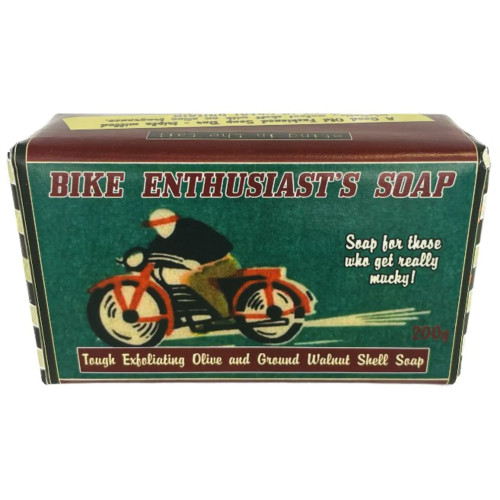 Retro Soaps: Motorbike Enthusiast's Exfoliating Soap Bar with Olive & Walnut 190g