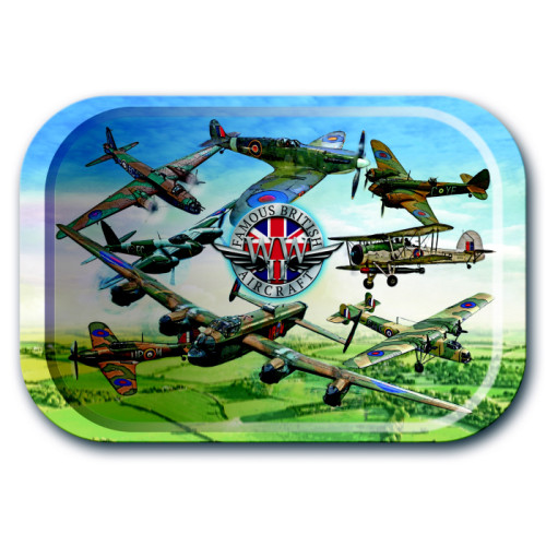 Famous British Aircraft WWII Melamine Tray (27cm x 18.5cm)