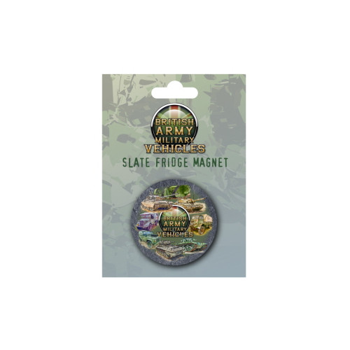 British Army Military Vehicles Slate Fridge Magnet on Backing Card (E.O.L.)