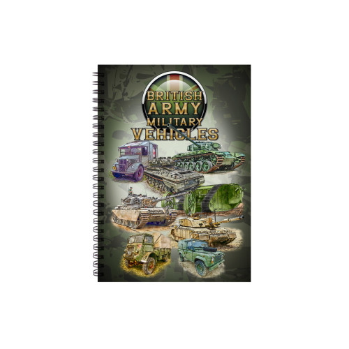 British Army Military Vehicles A5 Wire-o-bound Notebook (70 page)