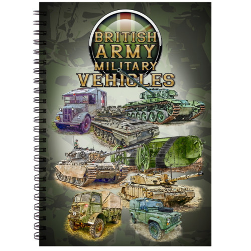 British Army Military Vehicles A5 Wire-o-bound Notebook (70 page)
