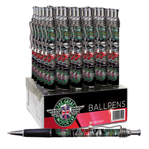 The Great British Motor Car Flag Ball Pen (CDU)