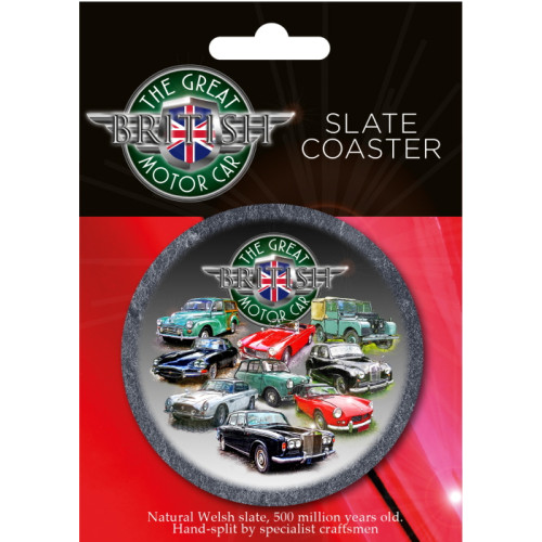 The Great British Motor Car Slate Coaster on Printed Backing Card (E.O.L.)