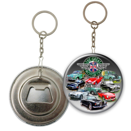 The Great British Motor Car Tinplate 58mm Bottle Opener Keyring (E.O.L.)