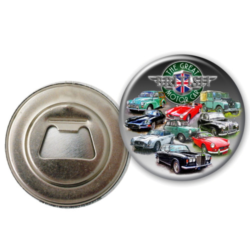 The Great British Motor Car Tinplate 58mm Bottle Opener Fridge Magnet (E.O.L.)