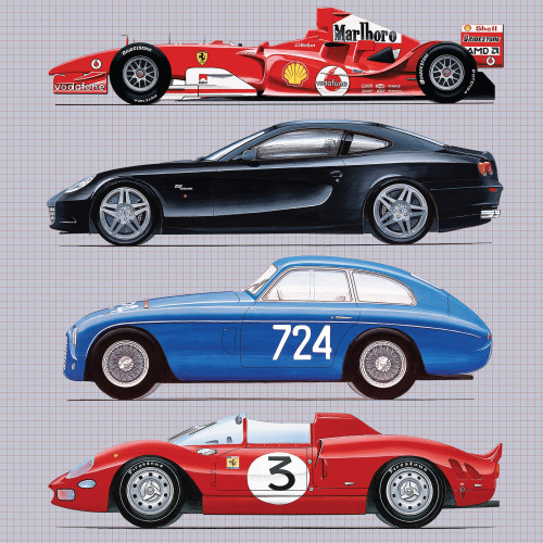 Greetings Card - Ferrari (150x150mm Plain)