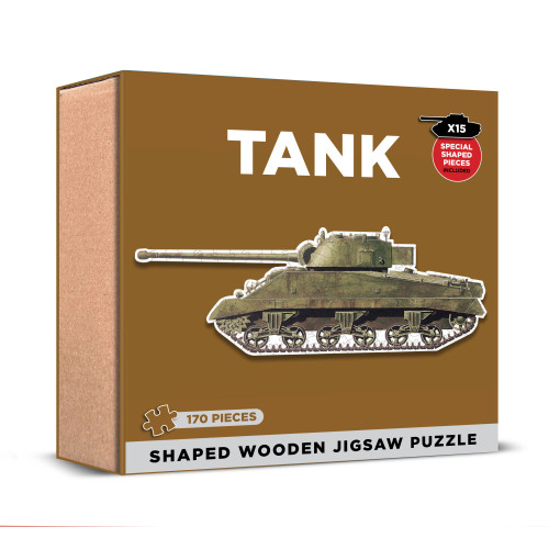 Shaped Wooden Jigsaw: Tank (170 Pces) (NEW) (Due May)
