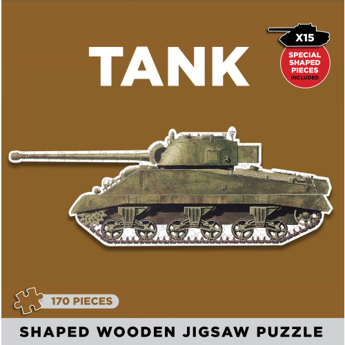 Shaped Wooden Jigsaw: Tank (170 Pces) (NEW) (Due May)