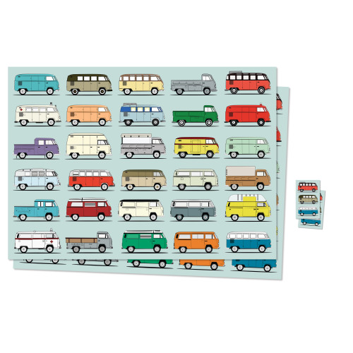 Gift Wrap & Gift Tags x 2: Camper Van (Through The Ages Collection) (NEW)