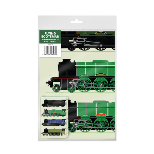 Gift Wrap & Gift Tags x 2: Flying Scotsman (Through The Ages Collection) (NEW)