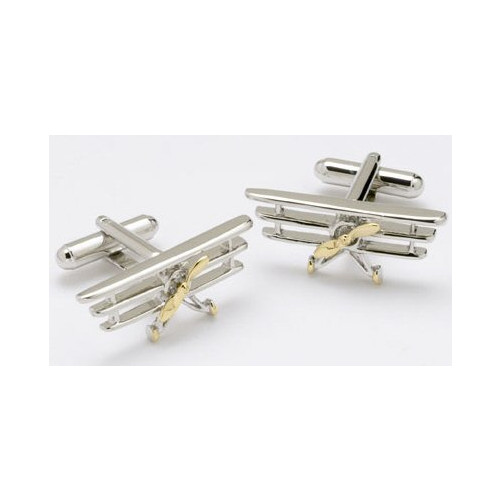 Brass / Rhodium Plated Cufflinks - Tri-Plane