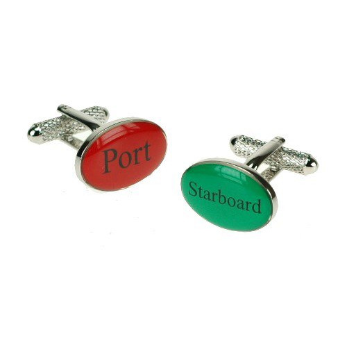 Brass / Rhodium Plated Cufflinks - Port & Starboard