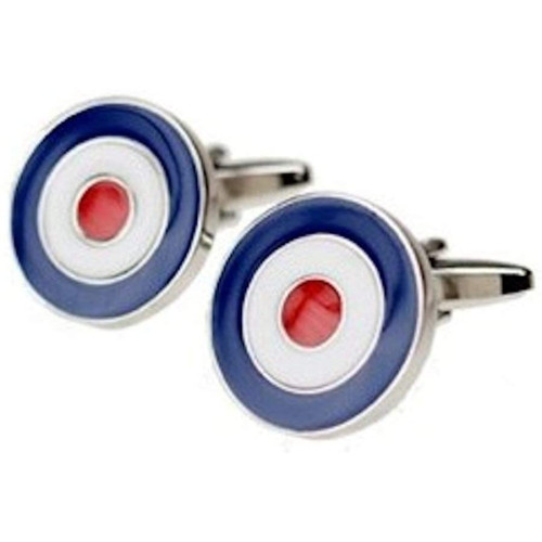 Brass / Rhodium Plated Cufflinks - RAF 3-Pair Set