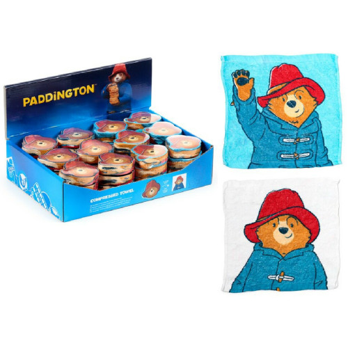 Paddington Bear Compressed Travel Towel / Face Cloth (29x31cm) (CDU) (NEW)