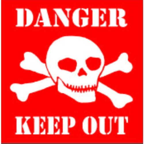 Enamel Fridge Magnet: Danger Keep Out