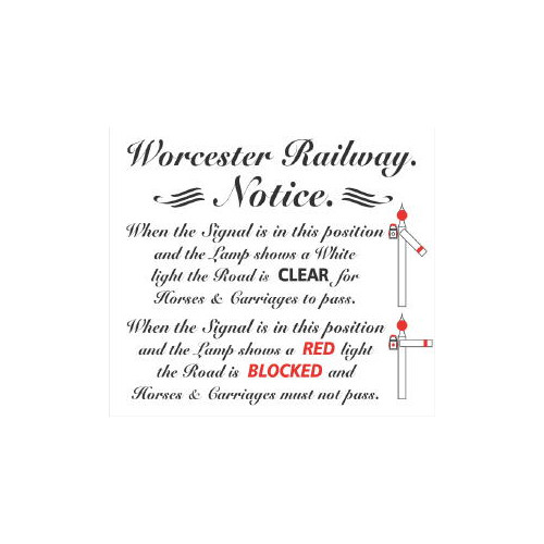 Replica E/S NRM: Worcester Railway Notice - Signals