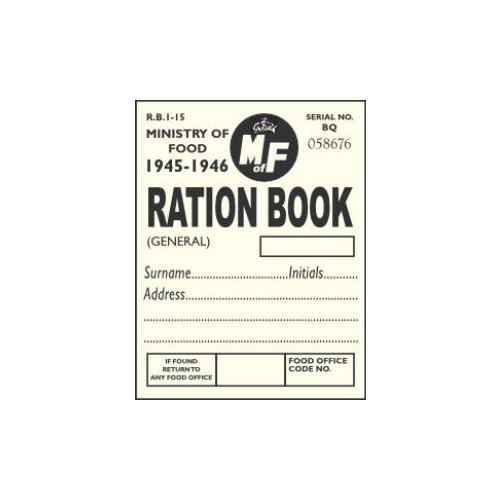 (HIDDEN) Enamel Fridge Magnet: Ration Book - Ministry of Food
