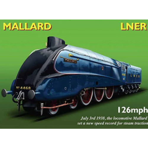 Metal Fridge Magnet (RL): L.N.E.R. Mallard 126mph