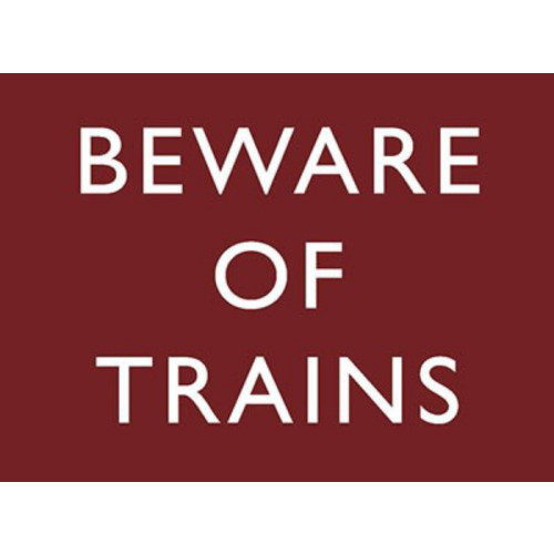 Metal Fridge Magnet (RL): Beware of Trains